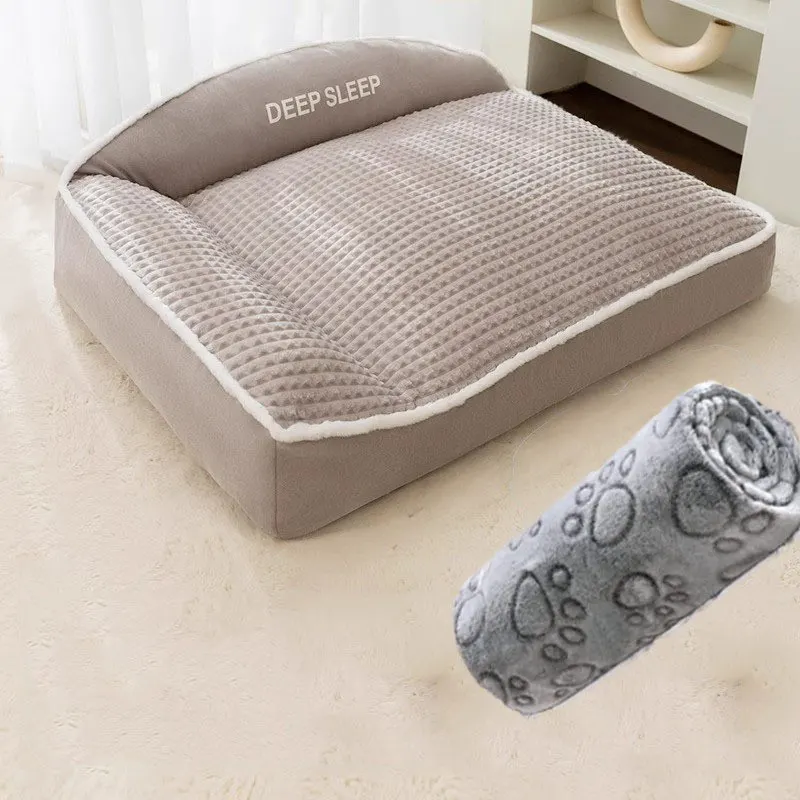 Lemon Yellow Short Plush Pet Bed